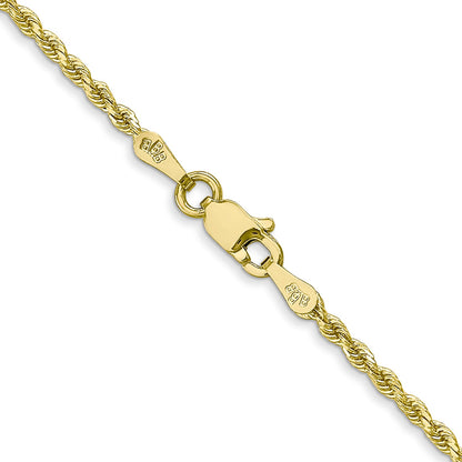 18 Inch 10K 1.75mm Diamond-Cut Rope Chain Necklace