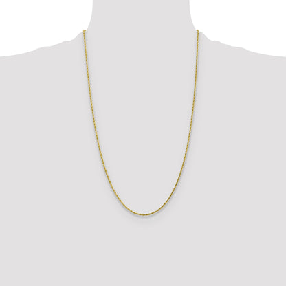 26 Inch 10K 1.75mm Diamond-Cut Rope Chain Necklace