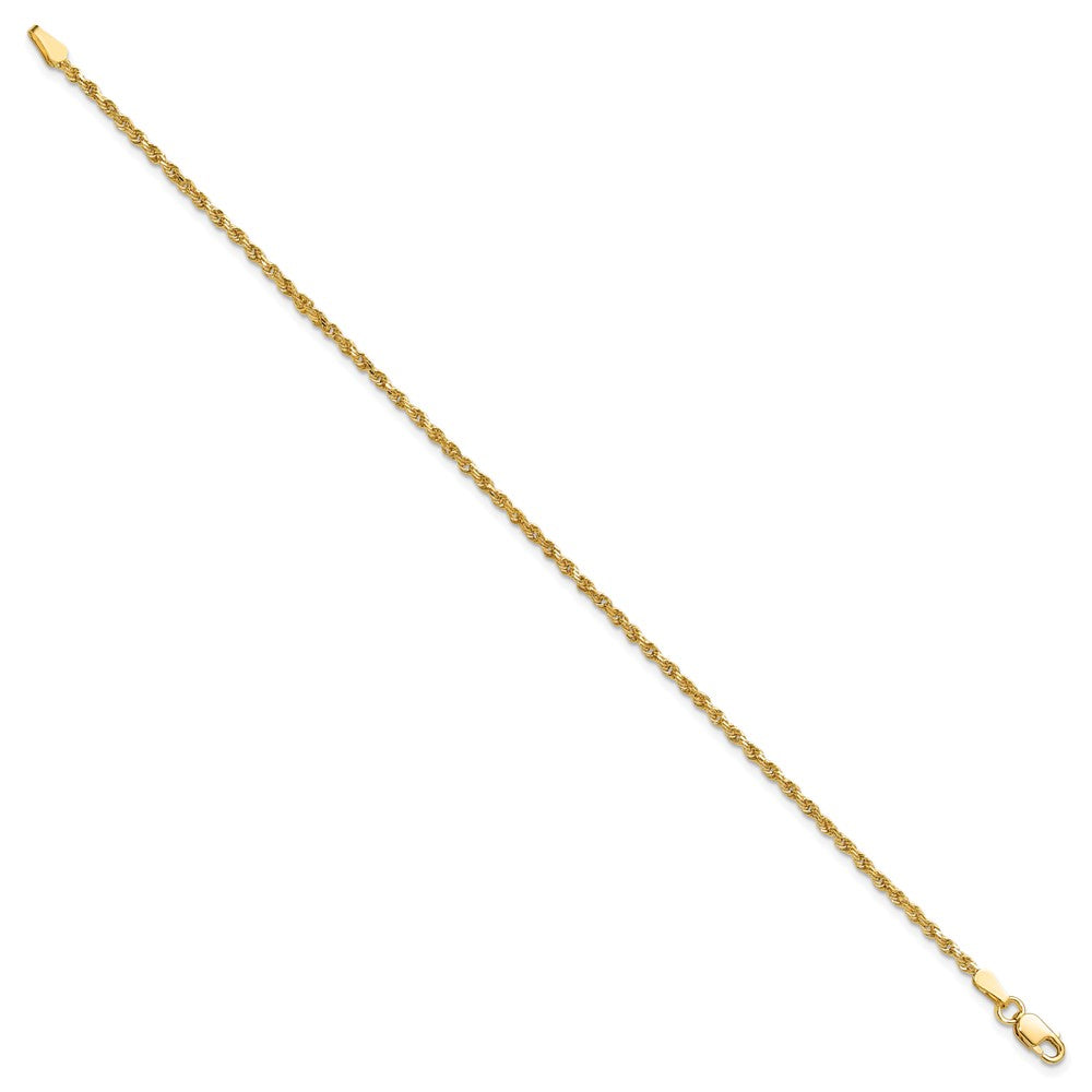 8 Inch 10k Yellow Gold 1.75mm Diamond-cut Rope Chain Bracelet