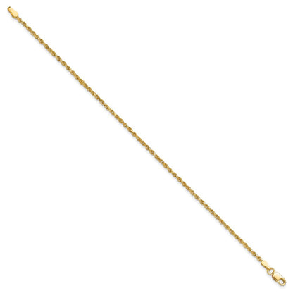 10K Yellow Gold 1.75mm Diamond-Cut Rope Chain Anklet