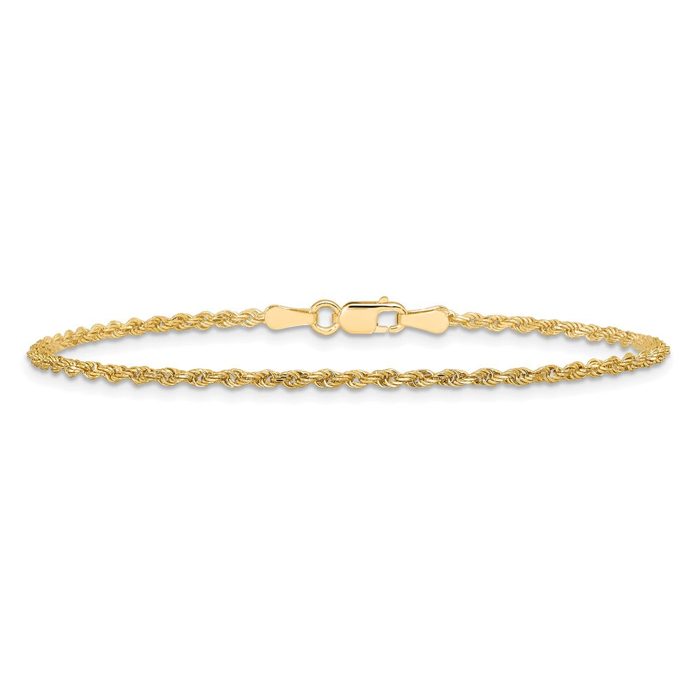 8 Inch 10k Yellow Gold 1.75mm Diamond-cut Rope Chain Bracelet