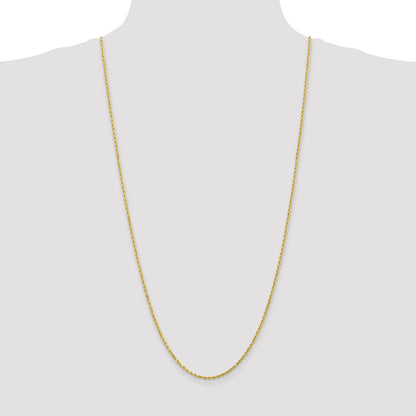 30 Inch 10K 2mm Diamond-Cut Rope Chain Necklace