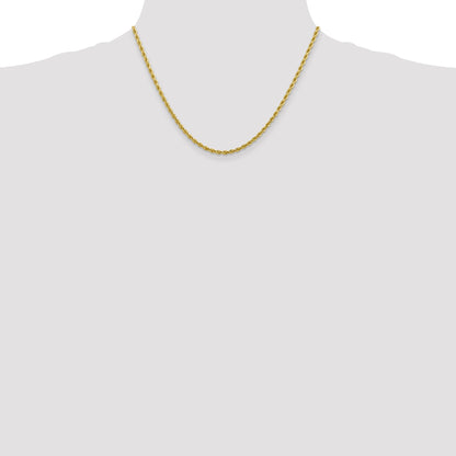 18 Inch 10K 2.75mm Diamond-Cut Rope Chain Necklace