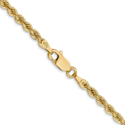 26 Inch 10K Yellow Gold 2.75mm Regular Rope Chain Necklace