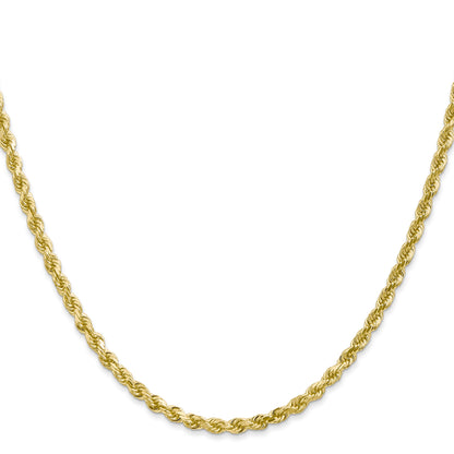 18 Inch 10K 3mm Diamond-Cut Rope Chain Necklace