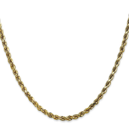 18 Inch 10K 3.5mm Diamond-Cut Rope Chain Necklace