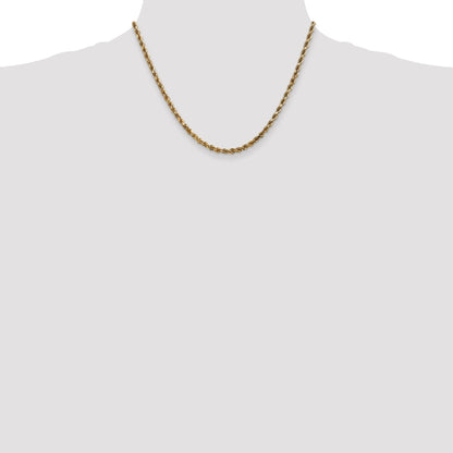 18 Inch 10K 3.5mm Diamond-Cut Rope Chain Necklace