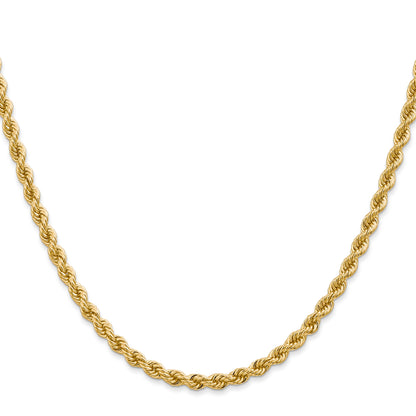 2 Inch 10K Yellow Gold 3.65mm Regular Rope Chain Necklace