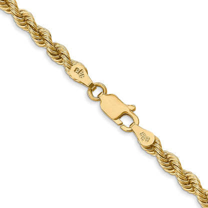 18 Inch 10K Yellow Gold 3.65mm Regular Rope Chain Necklace