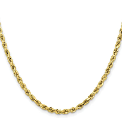 22 Inch 10K Yellow Gold 3.75mm Diamond-Cut Rope Chain Necklace