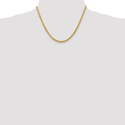18 Inch 10K 4mm Diamond-Cut Rope Chain Necklace