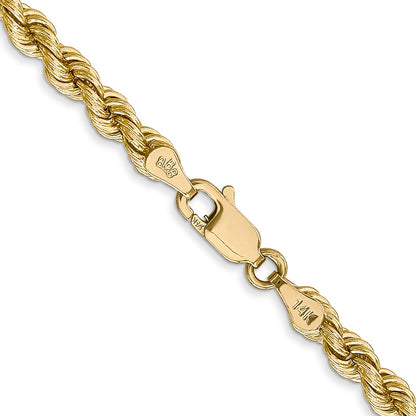 2 Inch 10K Yellow Gold 4mm Regular Rope Chain Necklace