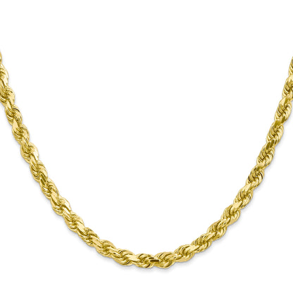 18 Inch 10K 4.5mm Diamond-Cut Rope Chain Necklace