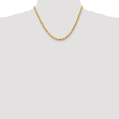 18 Inch 10K 4.5mm Diamond-Cut Rope Chain Necklace