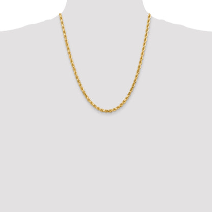 22 Inch 10K 4.5mm Diamond-Cut Rope Chain Necklace