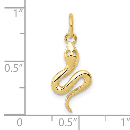 10K Yellow Gold Solid Polished Snake Charm
