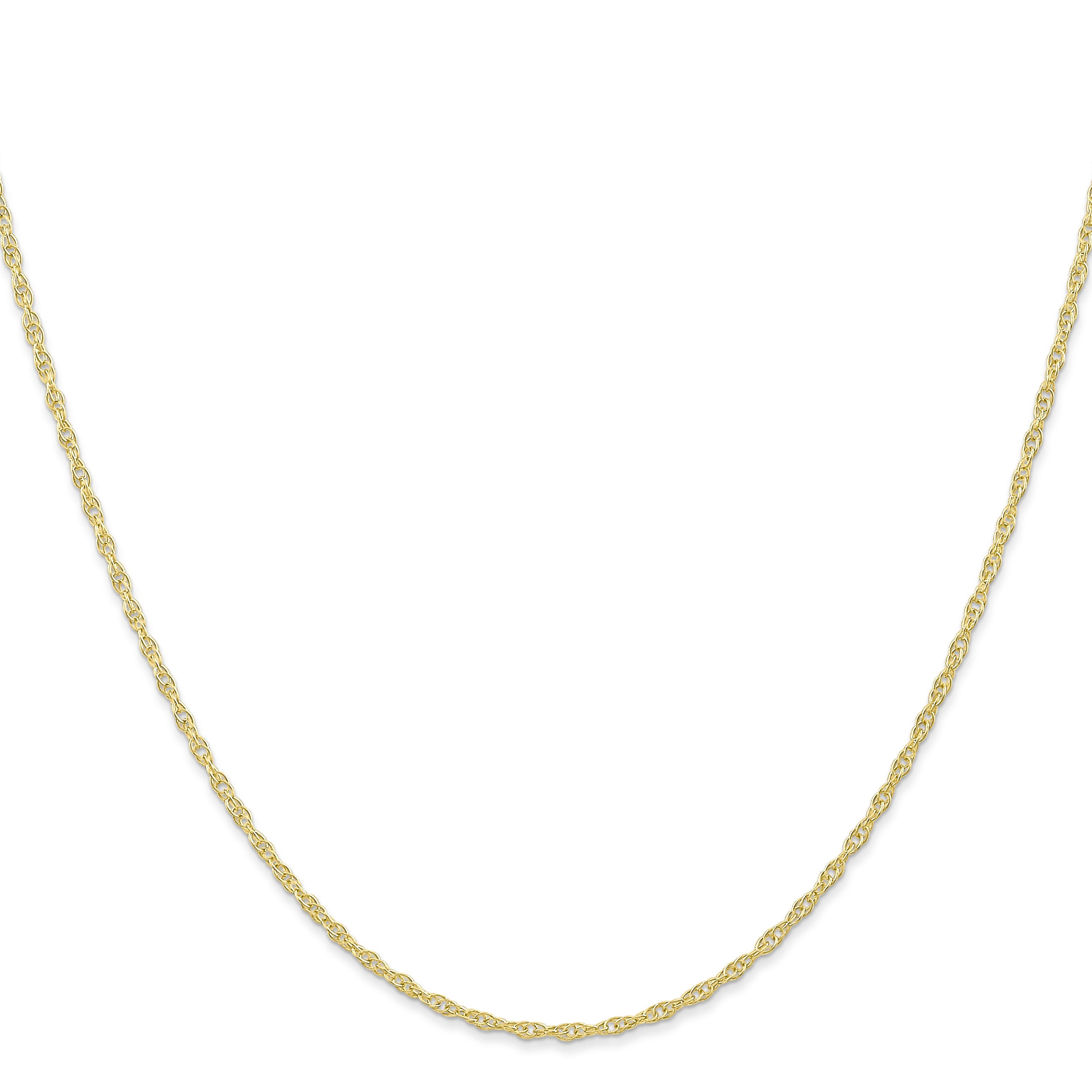 18 Inch 10K 1.35mm Carded Cable Rope Chain Necklace