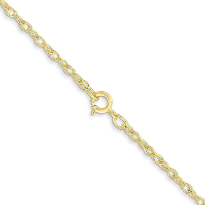 16 Inch 10K 1.35mm Carded Cable Rope Chain Necklace