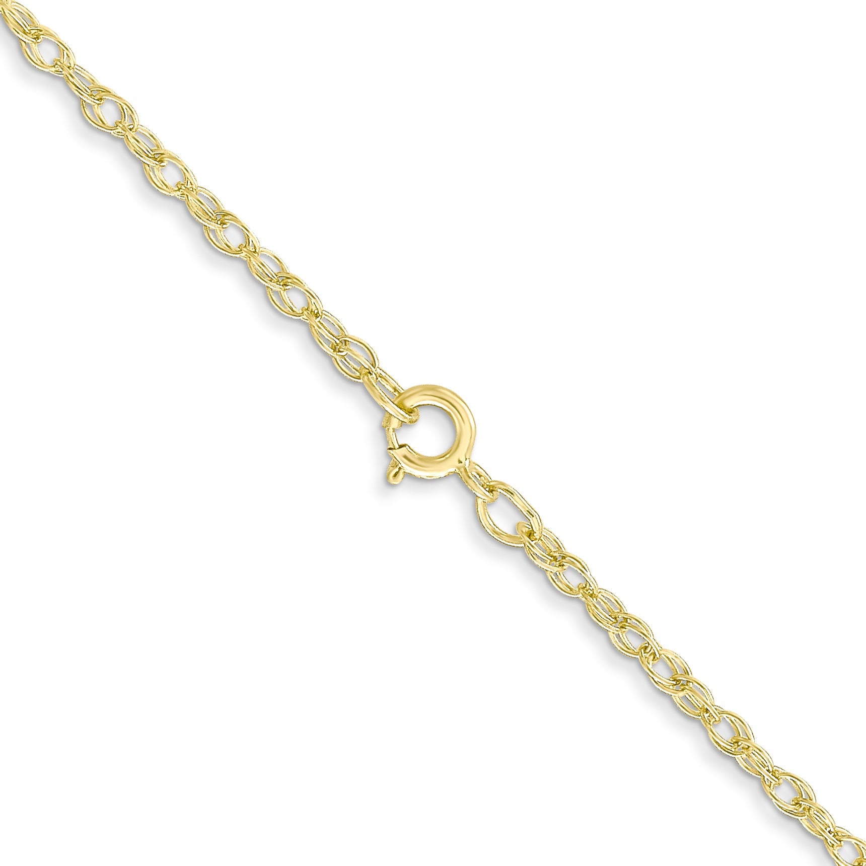 18 Inch 10K 1.35mm Carded Cable Rope Chain Necklace