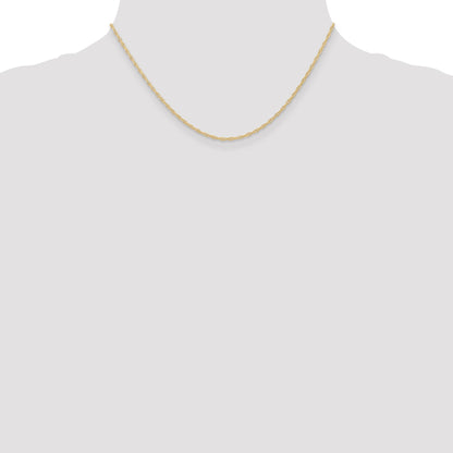 16 Inch 10K 1.35mm Carded Cable Rope Chain Necklace