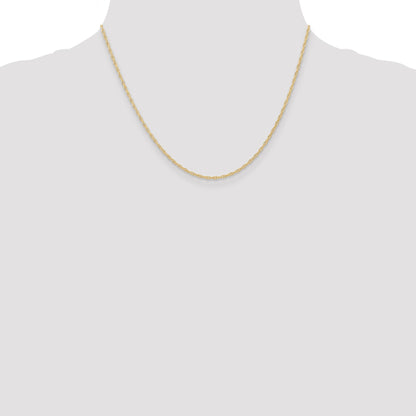 18 Inch 10K 1.35mm Carded Cable Rope Chain Necklace