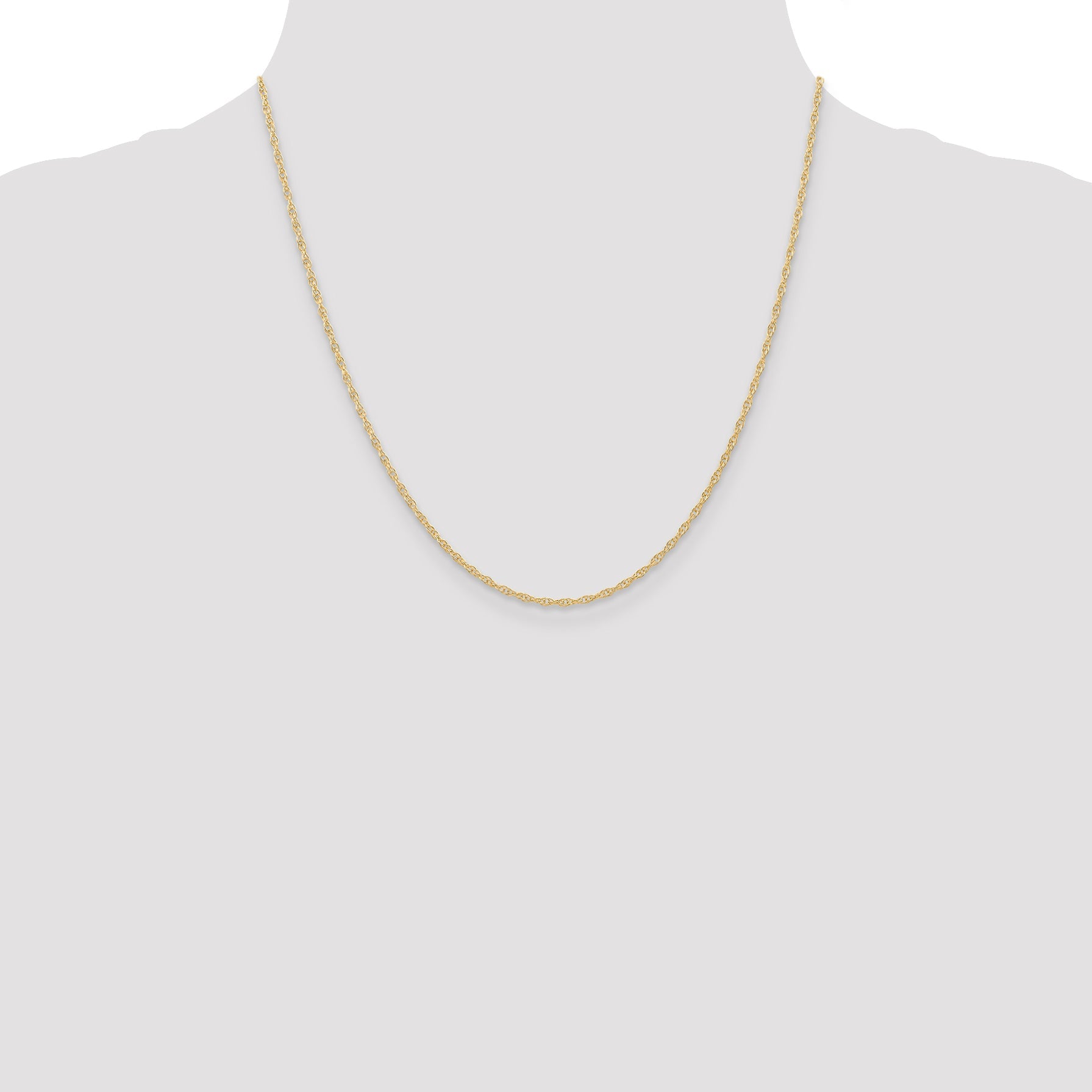 20 Inch 10K 1.35mm Carded Cable Rope Chain Necklace