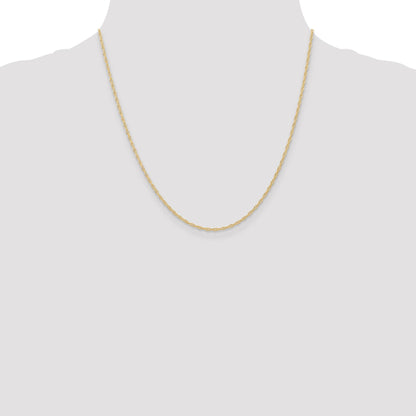 20 Inch 10K 1.35mm Carded Cable Rope Chain Necklace