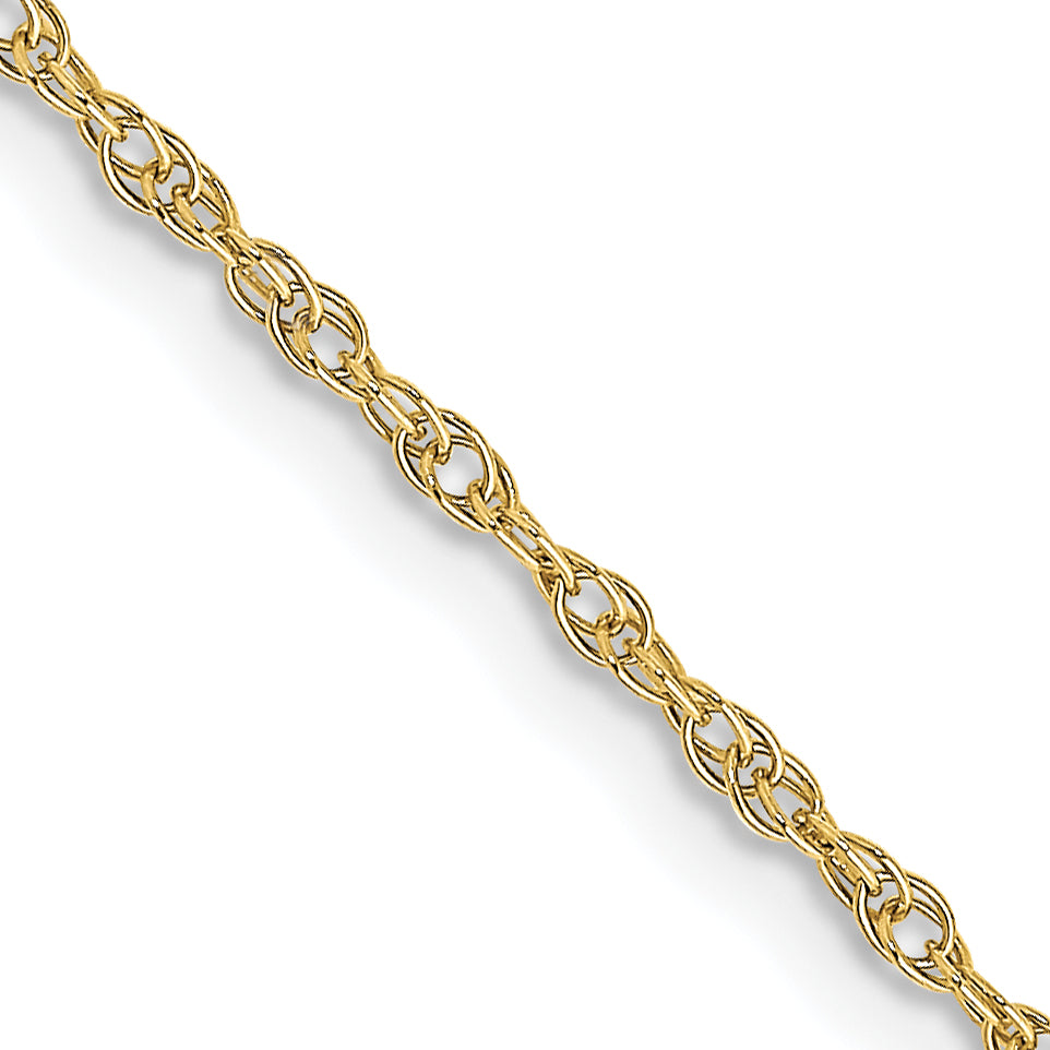 18 Inch 10K 1.35mm Carded Cable Rope Chain Necklace