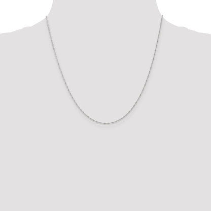10K White Gold 1mm Carded Singapore Chain