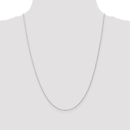 10K White Gold 1mm Carded Singapore Chain