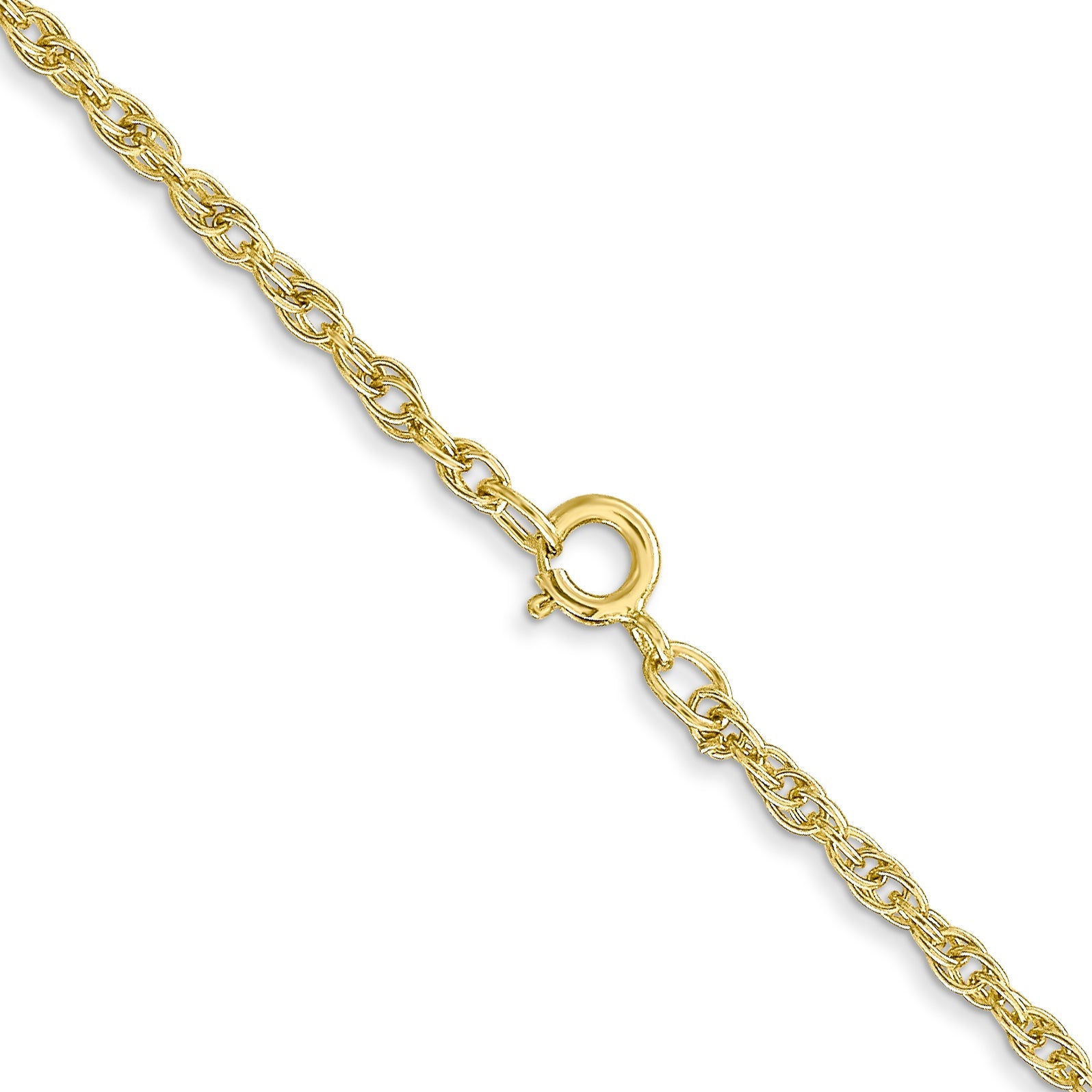16 Inch 10K Yellow Gold 1.55mm Carded Cable Rope Chain Necklace