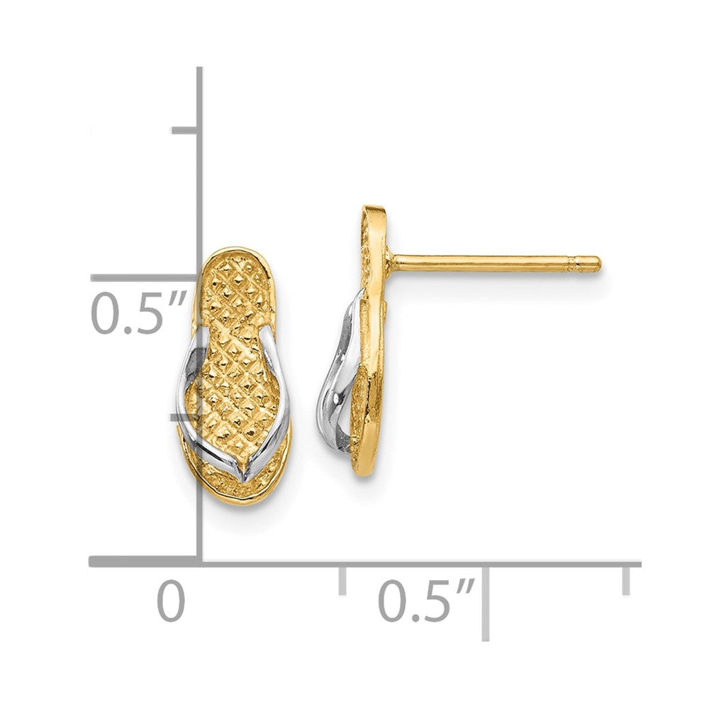 10K Yellow W/Rhodium 10K W/Rhodium Flip Flop Earrings