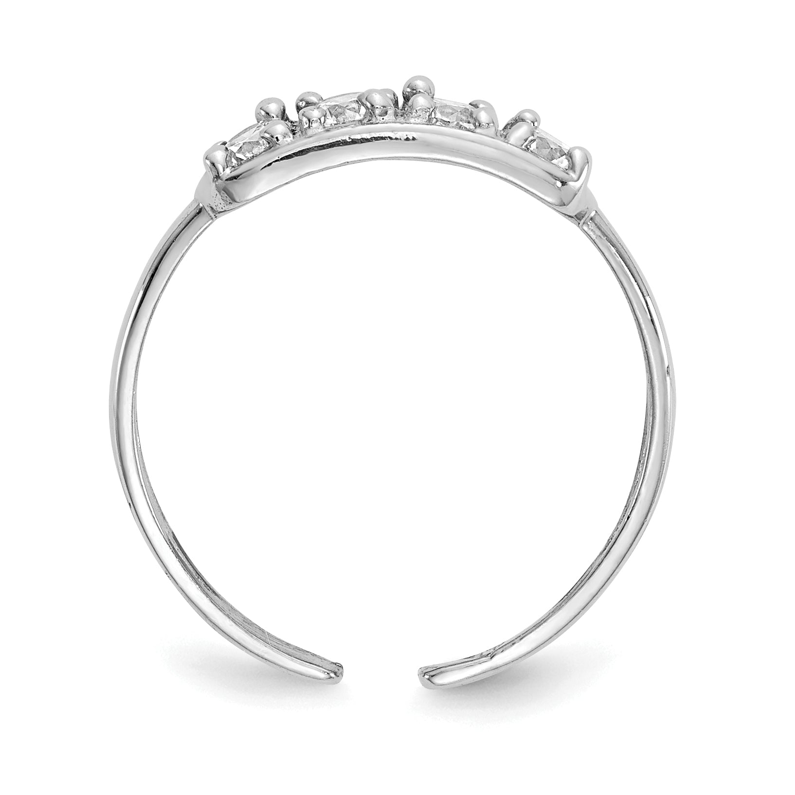 10K White Gold 10K Cz Toe Ring
