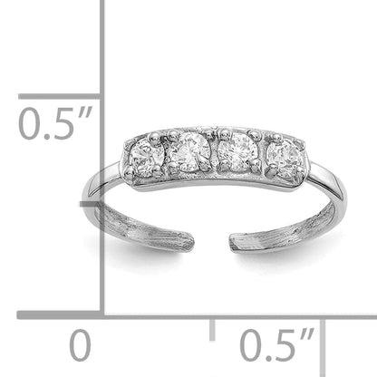 10K White Gold 10K Cz Toe Ring