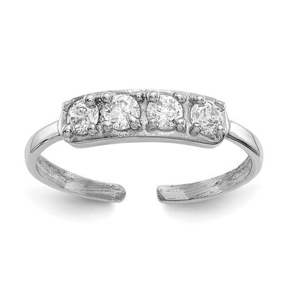 10K White Gold 10K Cz Toe Ring