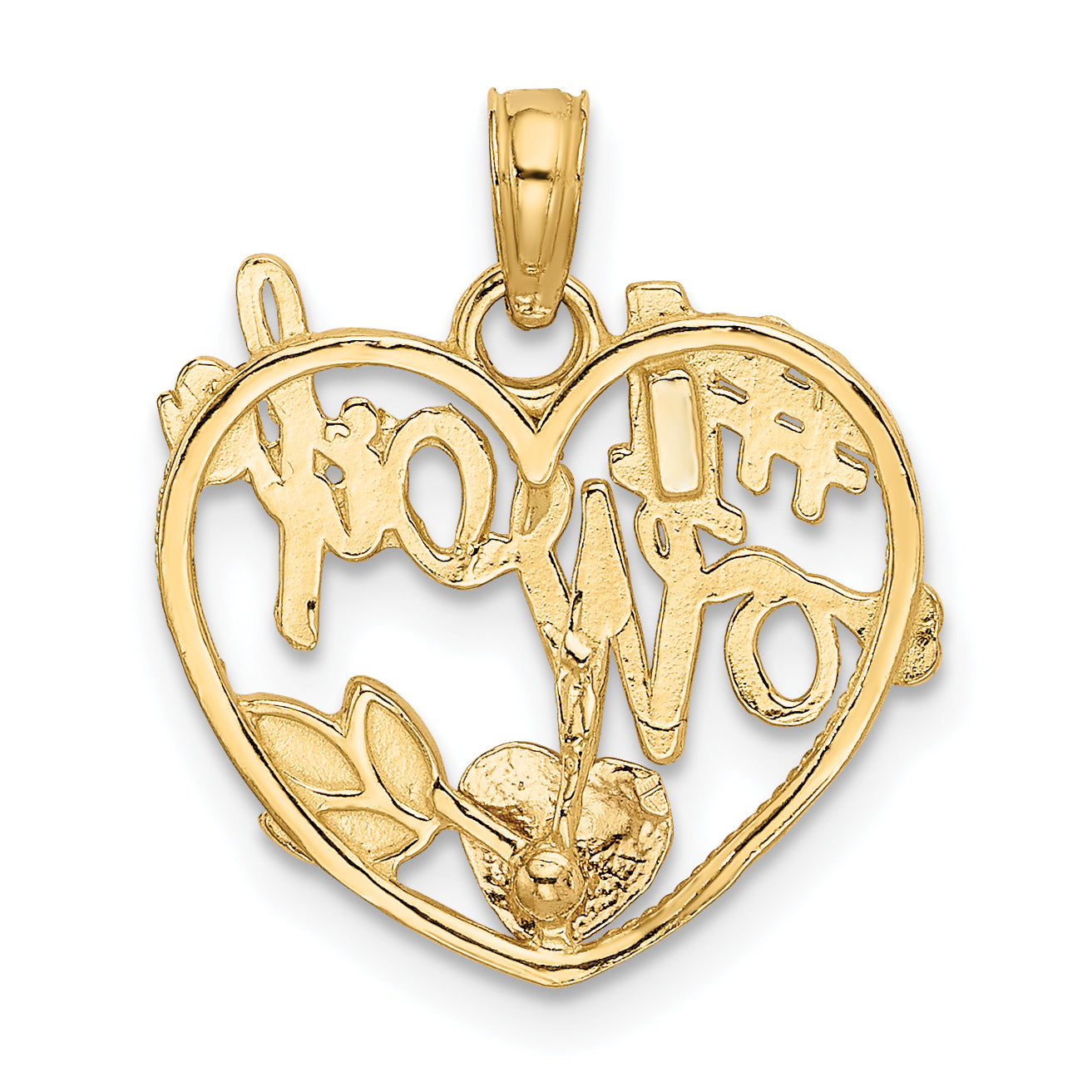 10K Two-Tone #1 Wife Heart Pendant