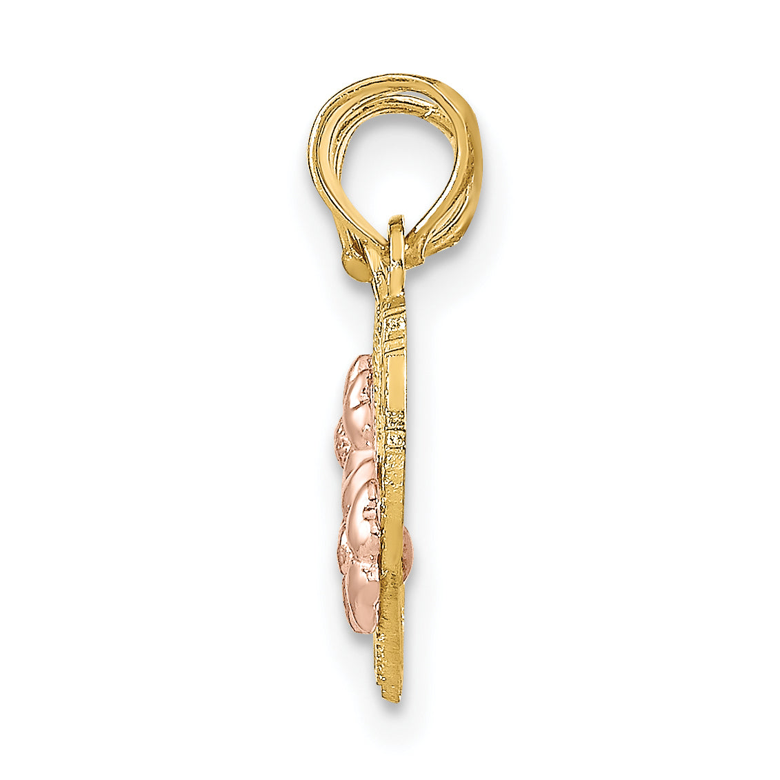 10K Two-Tone 10K Two-Tone Mom - Daughter Break-Apart Hearts Pendant