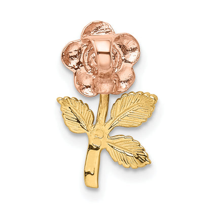 10K Two-Tone 10K Rose Flower Slide