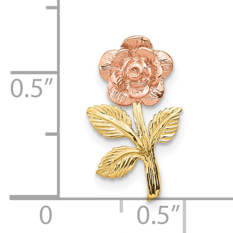 10K Two-Tone 10K Rose Flower Slide