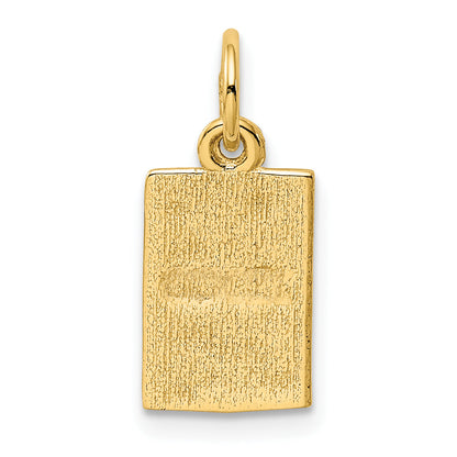 10K Yellow Gold Enameled Ace Of Spades Card Charm
