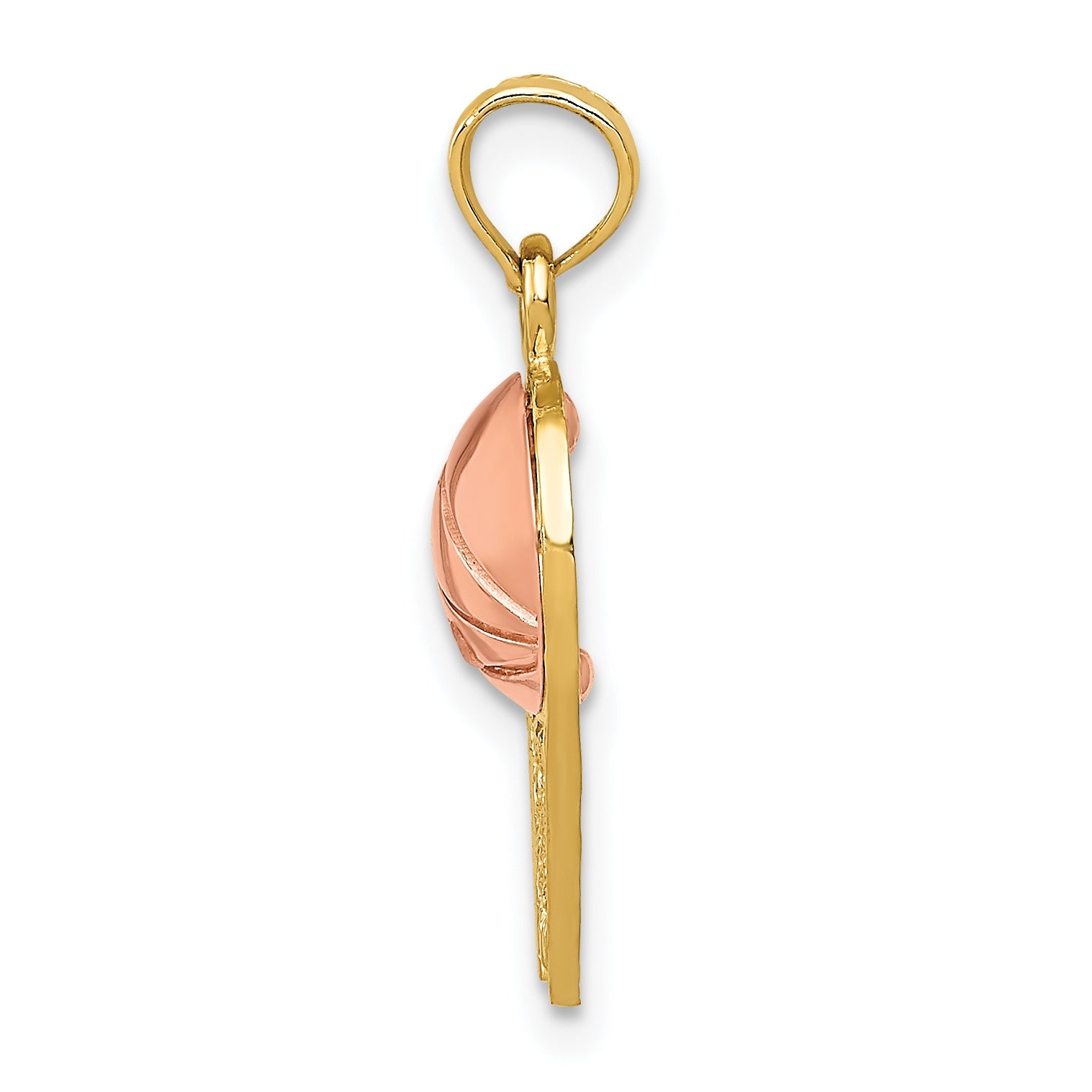 10K Two-Tone Basketball Hoop With Ball Pendant