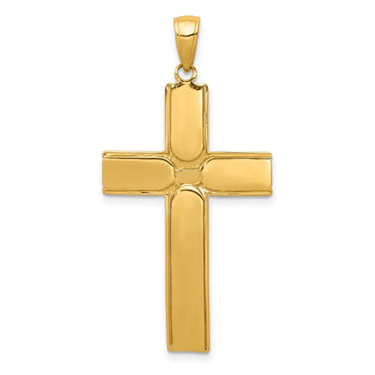10K Yellow Gold Satin Finish Crucifix Pendant