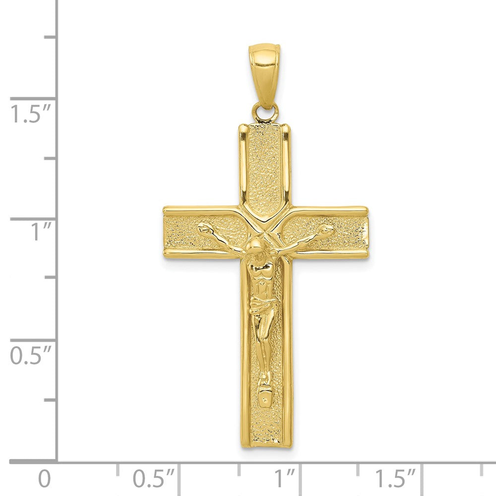 10K Yellow Gold Satin Finish Crucifix Pendant