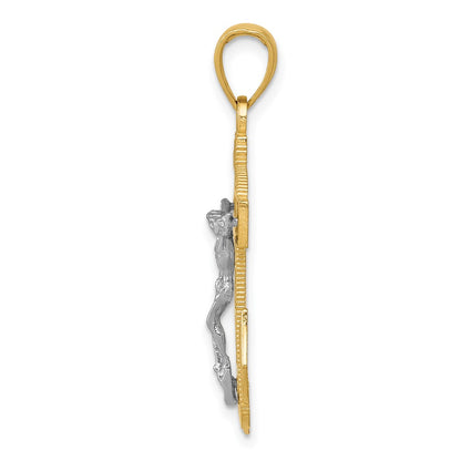 10K Two-Tone Mariner'S Crucifix Pendant