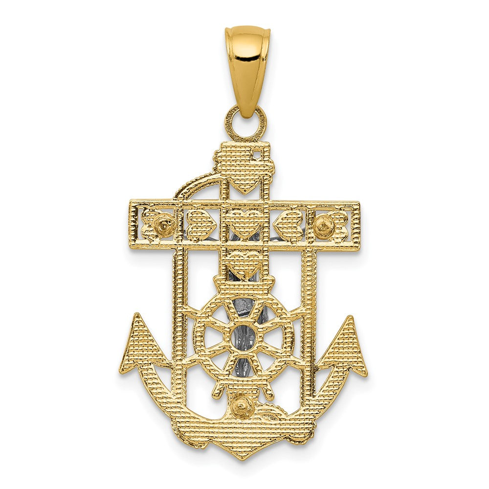 10K Two-Tone Mariner'S Crucifix Pendant