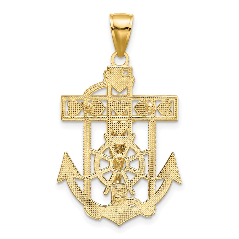 10K Two-Tone Mariner'S Crucifix Pendant