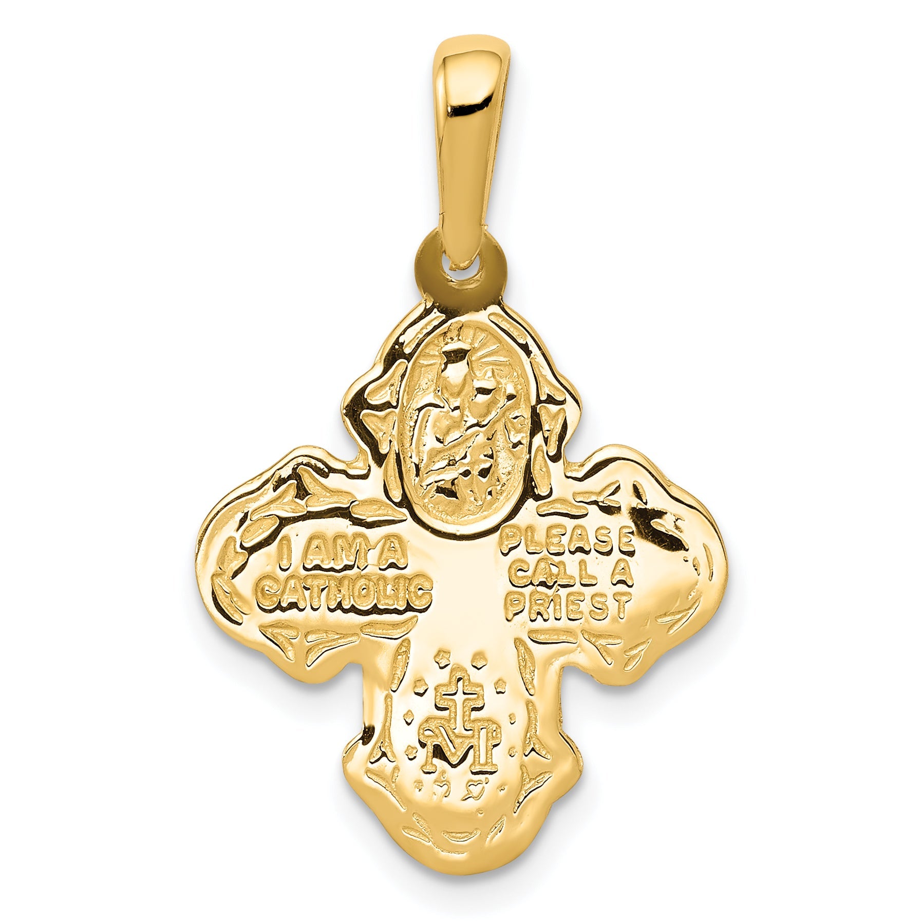 10K Yellow Gold Four Way Medal Pendant