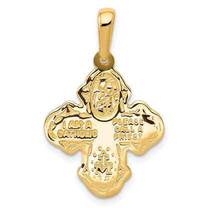 10K Yellow Gold Four Way Medal Pendant