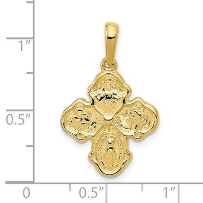 10K Yellow Gold Four Way Medal Pendant