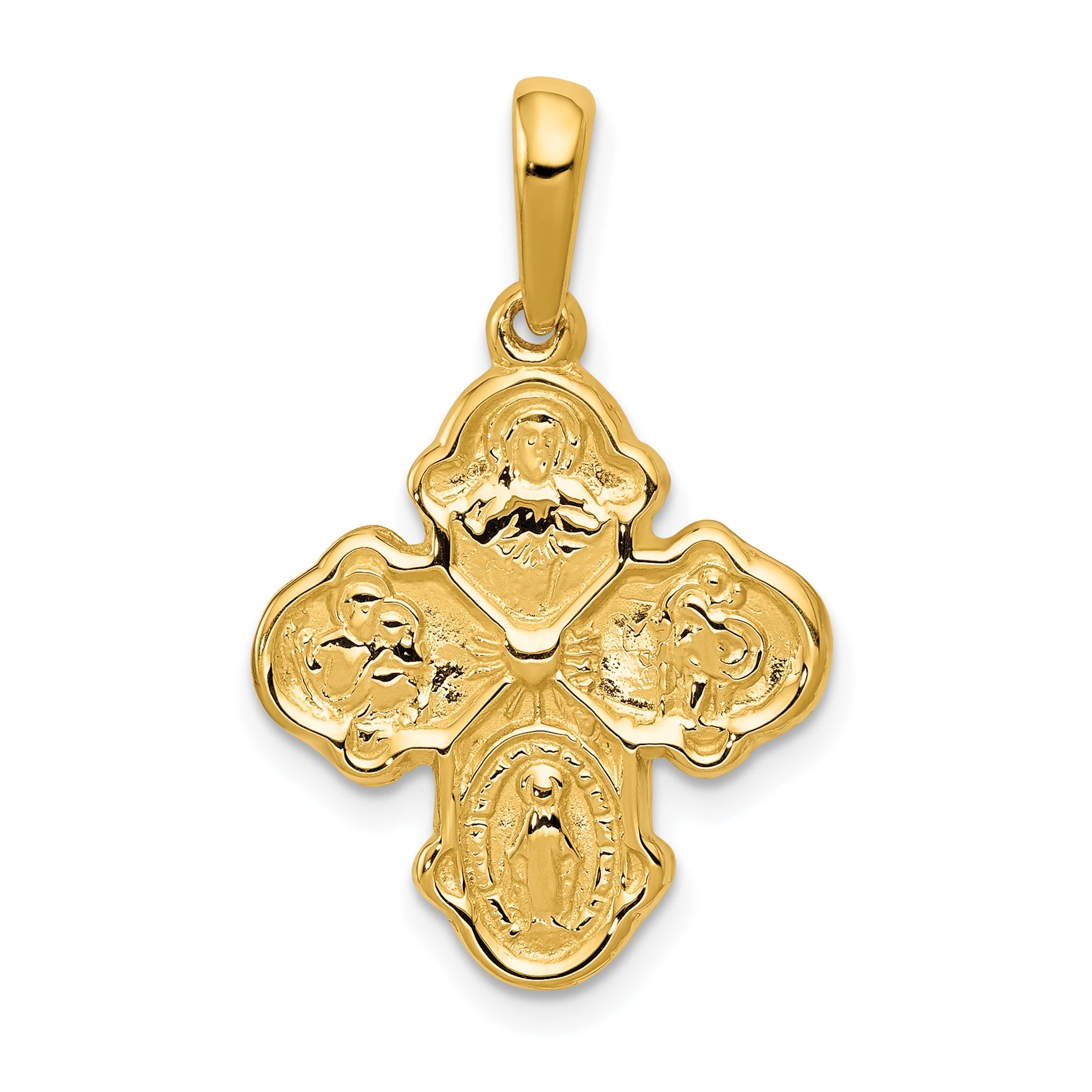 10K Yellow Gold Four Way Medal Pendant